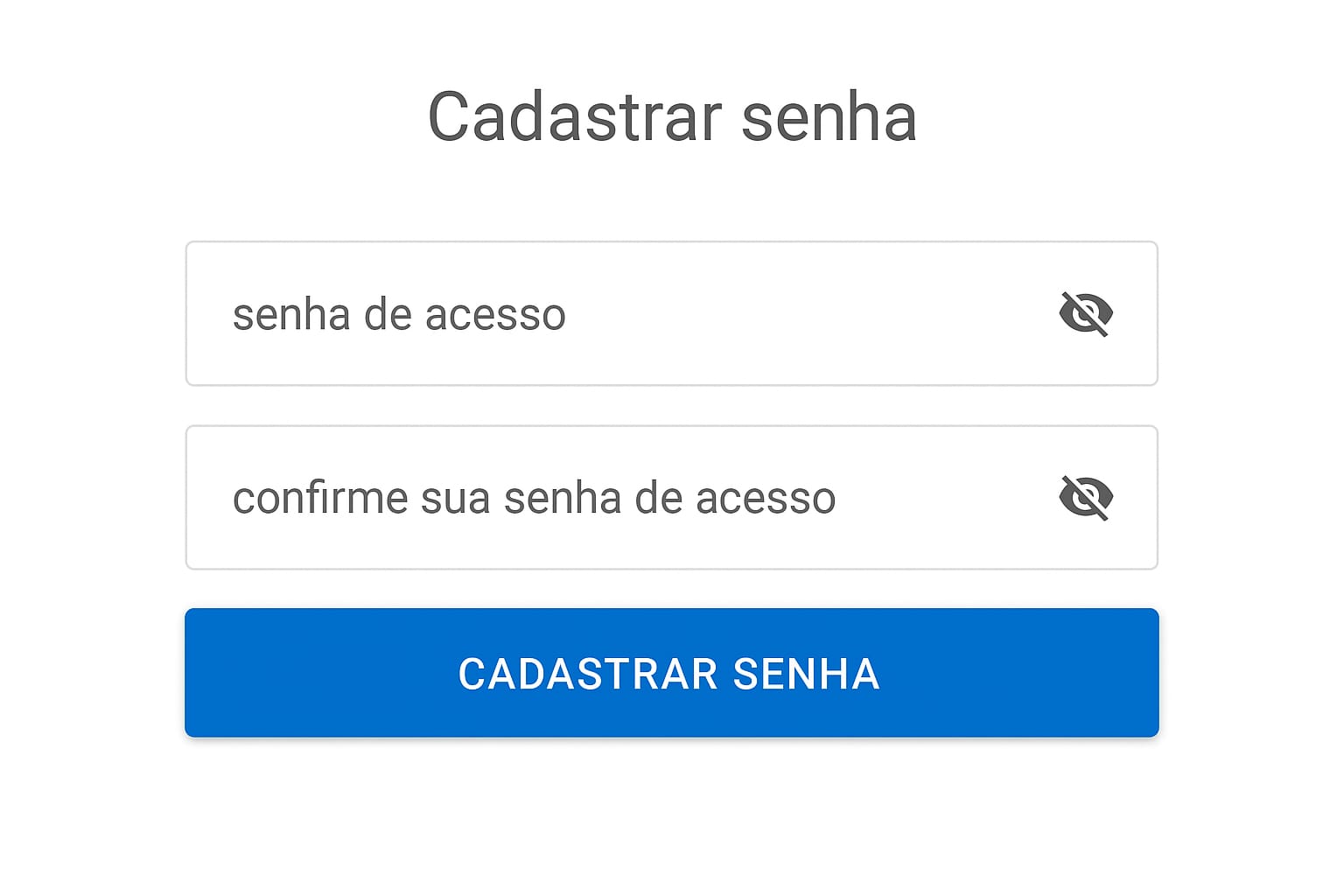 imagem de pedindo para digitar a senha e depois para digitar de novo para confirmar